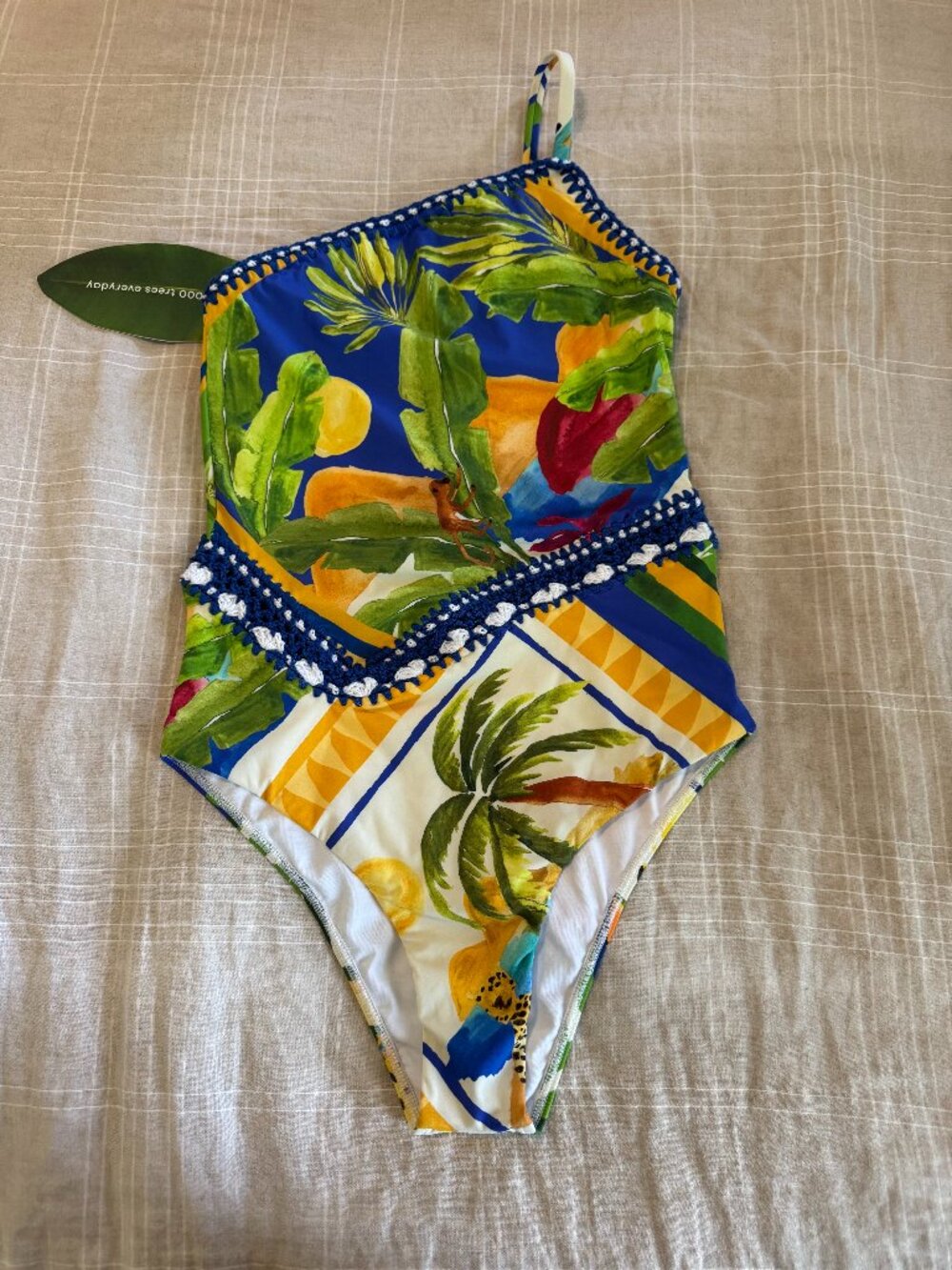 FARM Rio Blue Bahia Mixed scarves One-Piece Swimsuit